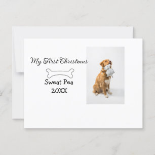 Carte Postale Mon premier Noël animal de compagnie photo nom ann