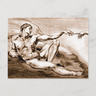 Carte Postale Mon propre dessin d'Adam de Michel-Ange