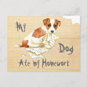 Carte Postale Mon Russell Terrier A Mangé Ma Maison