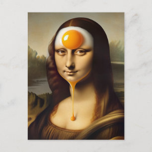 Carte Postale Mona avec de l'œuf sur le visage