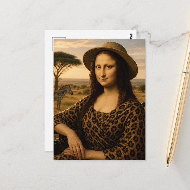 Carte Postale Mona en safari (Devant/Arrière en situation)