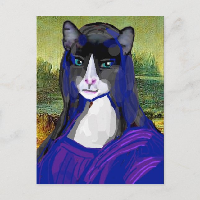 Carte postale Mona Kitty, Parodie de chat (Devant)