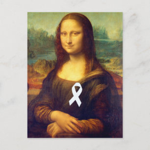 Carte Postale Mona Lisa Au Ruban Blanc