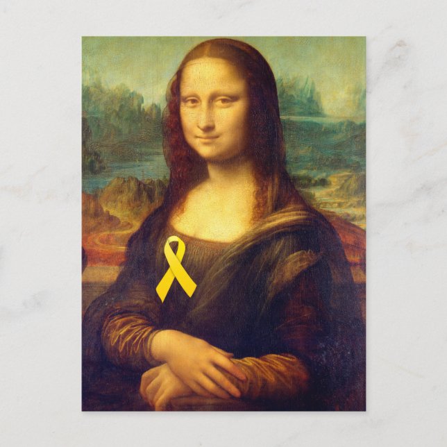 Carte Postale Mona Lisa Au Ruban Jaune (Devant)