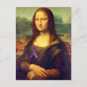 Carte Postale Mona Lisa Au Ruban Violet