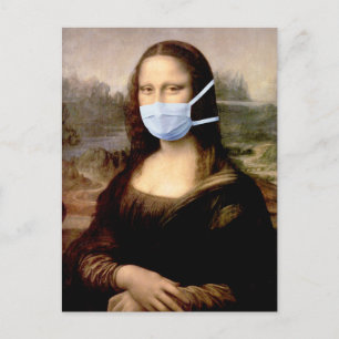 Carte Postale Mona Lisa avec Masque Da Vinci Sillonnant Les Arts