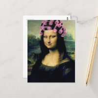 Mona Lisa avec rouleaux à cheveux roses Leonardo d