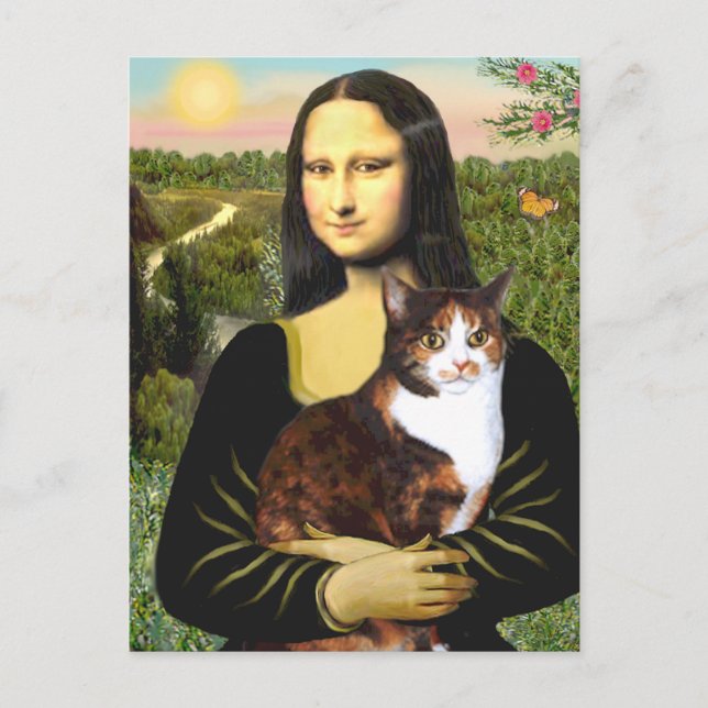 Carte Postale Mona Lisa - Chat calico (Devant)