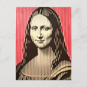 Carte Postale Mona Lisa dans le style d'illusion optique BAUHAUS