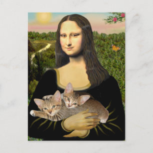 Carte Postale Mona Lisa - Deux chatons Tabby