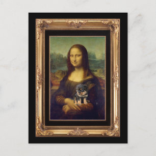 Carte Postale Mona Lisa et Her Rottweiler