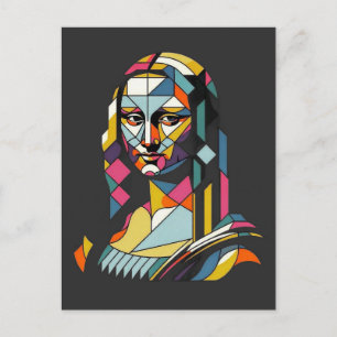 Carte Postale Mona Lisa Moderne de Style Vitrail