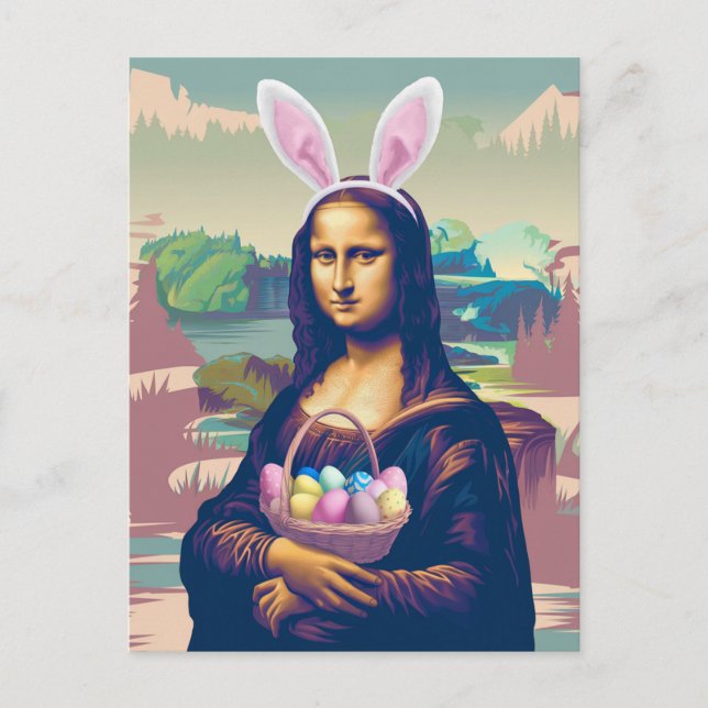 Carte Postale Mona Lisa Pâques (Devant)