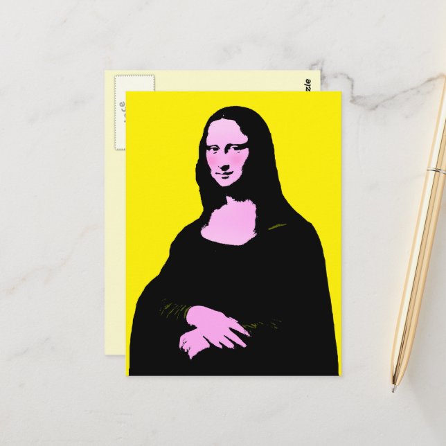 Carte Postale Mona Lisa Pop Art  (Devant/Arrière en situation)