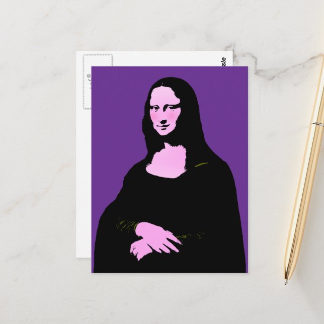 Carte Postale Mona Lisa Pop Art  (Devant/Arrière en situation)