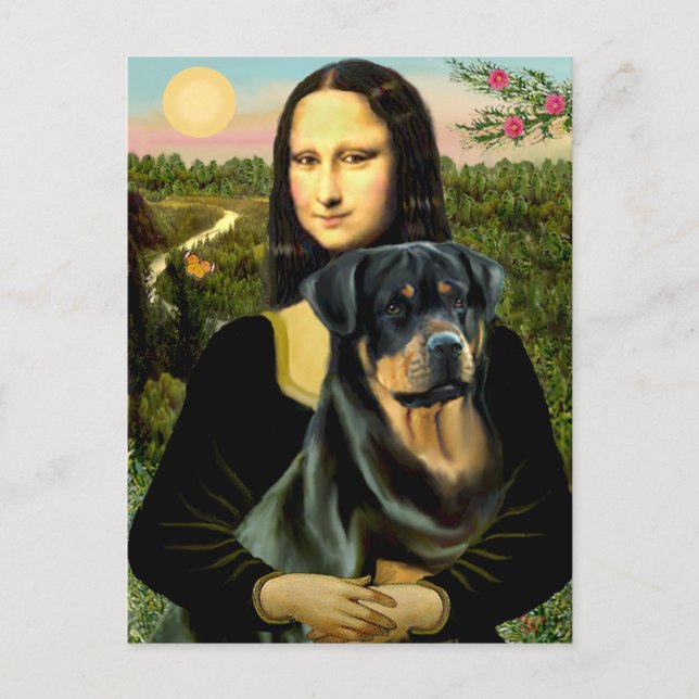 Carte Postale Mona Lisa - Rottweiler (#3) (Devant)