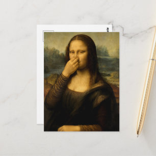 Carte Postale Mona Lisa se tenant le nez n° 2