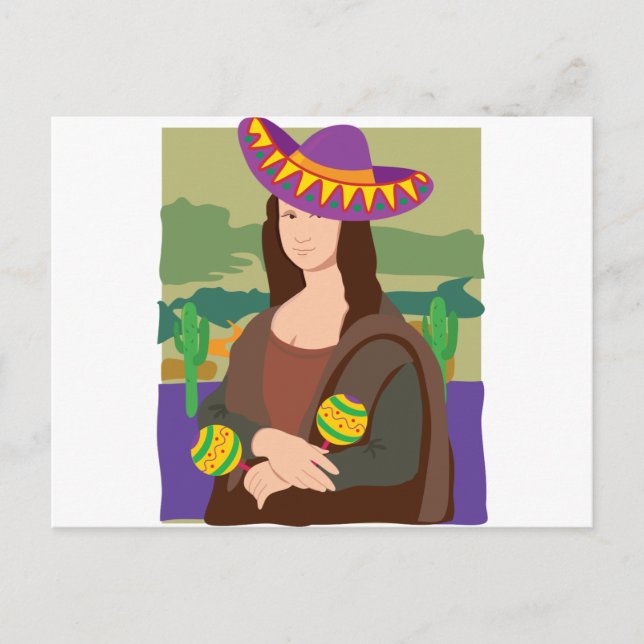 Carte Postale Mona Lisa Sombrero (Devant)