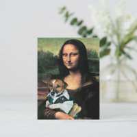 Mona Lisa tenant son chien et un os