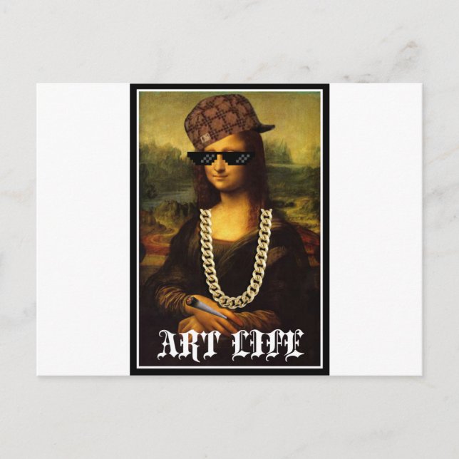 Carte Postale Mona Lisa Thug Life Art Life (Devant)