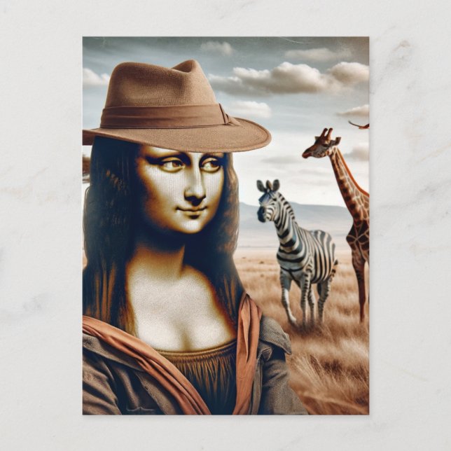 Carte Postale Mona se met en safari (Devant)