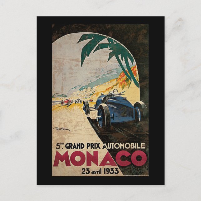 Carte Postale Monaco 5e Grand Prix Automobile 1933 2 (Devant)