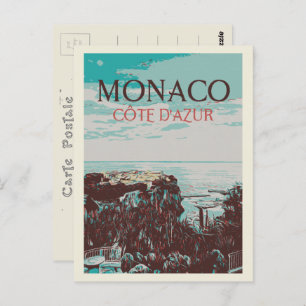 Carte Postale Monaco Côte d'Azur, vue sur le Rocher
