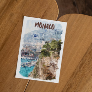 Carte Postale Monaco Retro Travel Port View