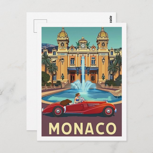 Carte Postale Monaco Vintage Lieu de voyage célèbre (Devant / Derrière)