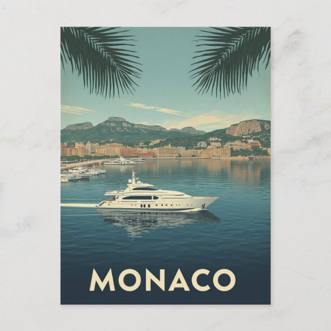 Carte Postale Monaco Yacht Harbour Travel (Devant)