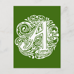 Carte Postale Monarchia White Letter "A"