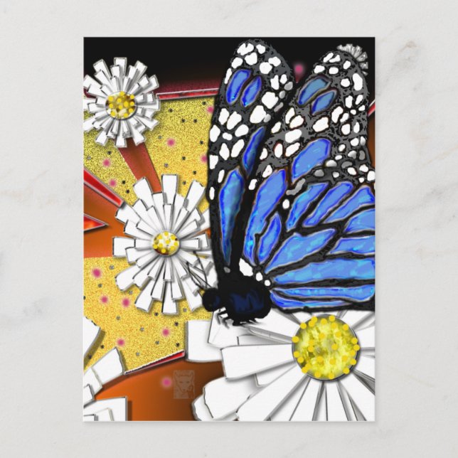 Carte Postale monarque bleu (Devant)