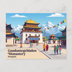 Carte Postale Monastère de Gandantegchinlen, Oulan-Bator, Mongol