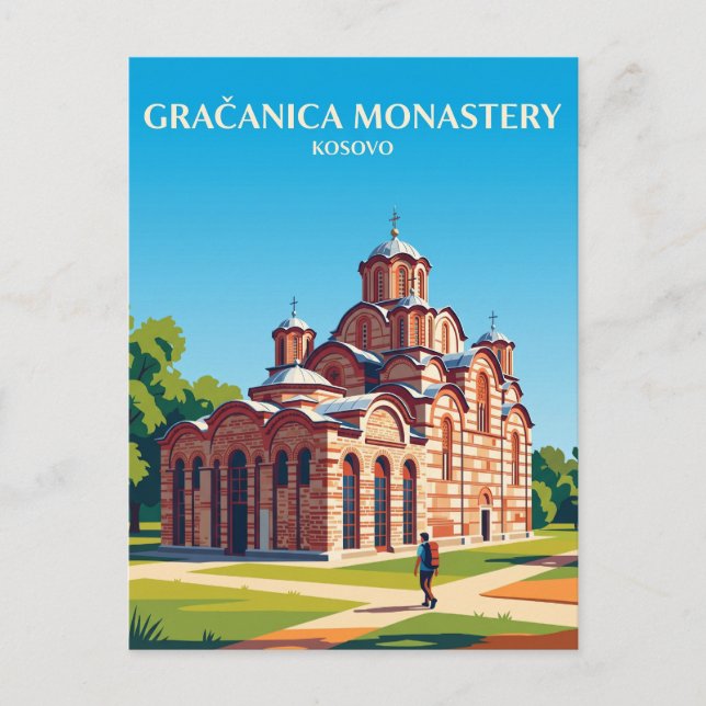Carte Postale Monastère de Gračanica Kosovo (Devant)