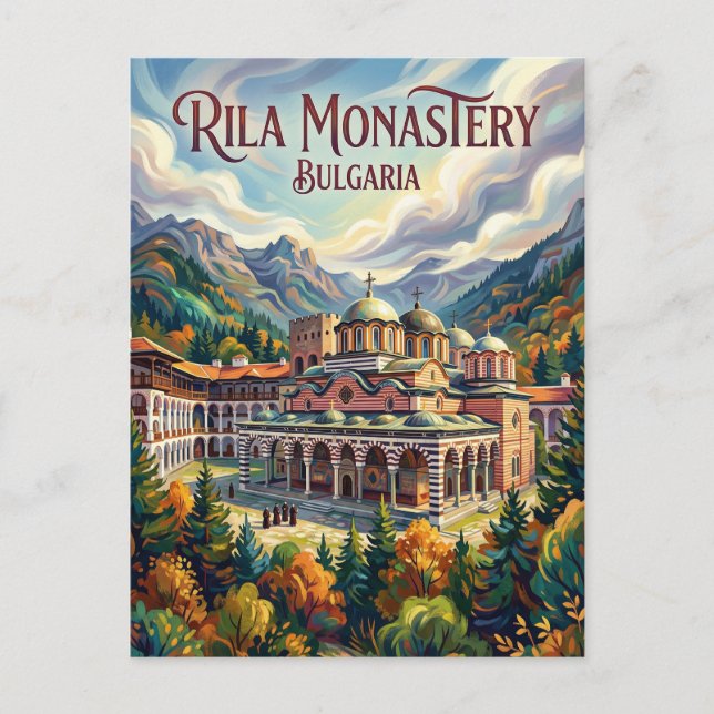 Carte Postale Monastère de Rila Bulgarie (Devant)
