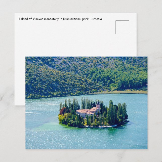 Carte Postale Monastère de Visovac à Krka NP - Croatie (Devant / Derrière)