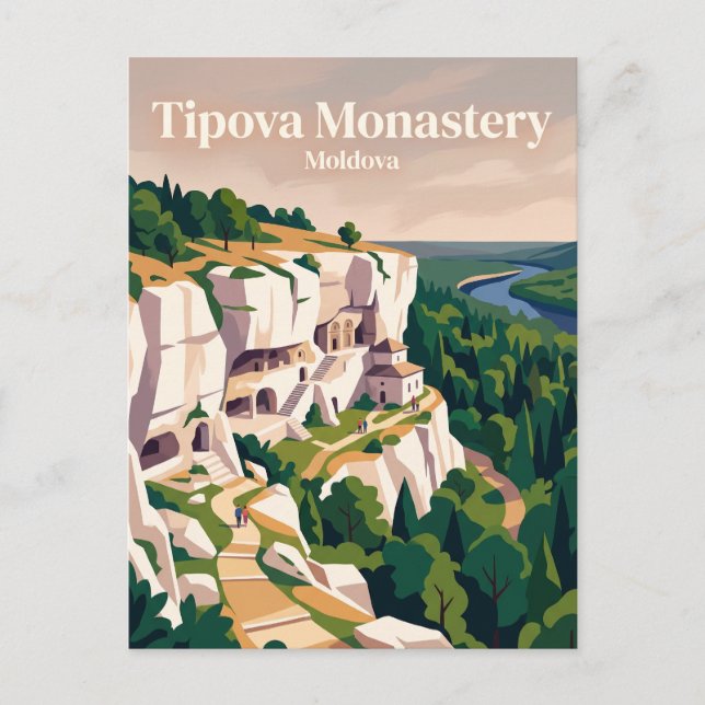 Carte Postale Monastère Tipova Moldavie (Devant)