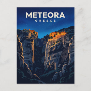 Carte Postale Monastères de Météora la nuit Grèce