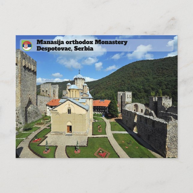 Carte Postale MONASTÈRES SERBES - Monastère de Manasija (Devant)