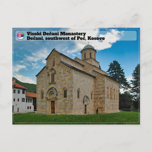 Carte Postale MONASTÈRES SERBES - Monastère de Visoki Dečani (Devant)