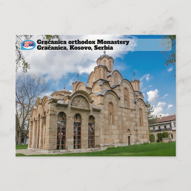 Carte Postale MONASTÈRES SERBES  Monastère orthodoxe de Gračanic (Devant)