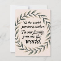 Monde à notre famille Fête des Mères Citation de l