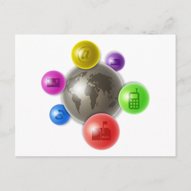 Carte Postale Monde de la communication (Devant)