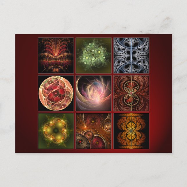 Carte Postale Monde fractal (Devant)