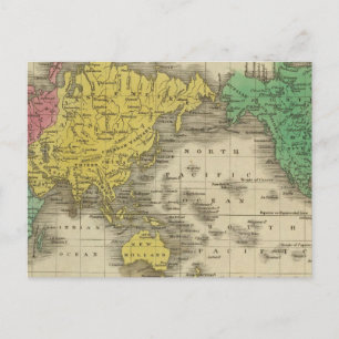 Carte Postale Monde sur la projection de Mercator