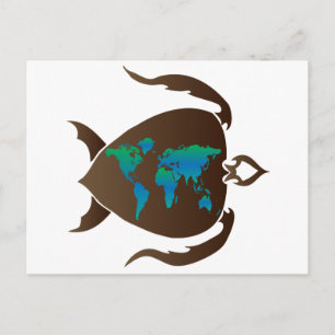 Carte Postale Monde tortue