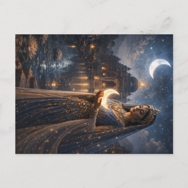 Carte Postale Mondgöttin mit leuchtender Sichel (Devant)