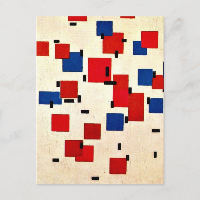 Carte Postale Mondrian - Composition en couleur A (Devant)