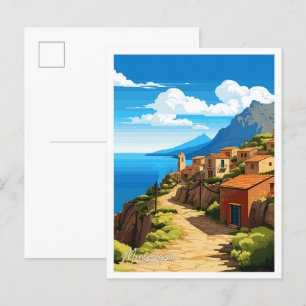 Carte Postale Monemvasia Grèce Voyage Vintage Illustration