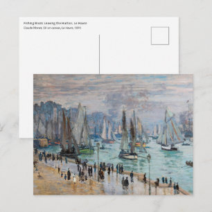 Carte Postale Monet - Bateaux de pêche sortant du port, Le Havre